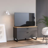 Klara TV Unit with 1 Drawer 1 Flip Door in Grey and Brown