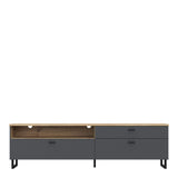 Klara TV Unit with 1 Drawer 2 Flip Doors in Grey and Brown