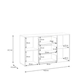 Orkney 3 Drawer Sideboard with 2 Doors in Brown and White Gloss