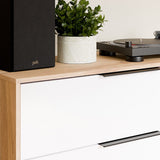 Orkney 3 Drawer Sideboard with 2 Doors in Brown and White Gloss