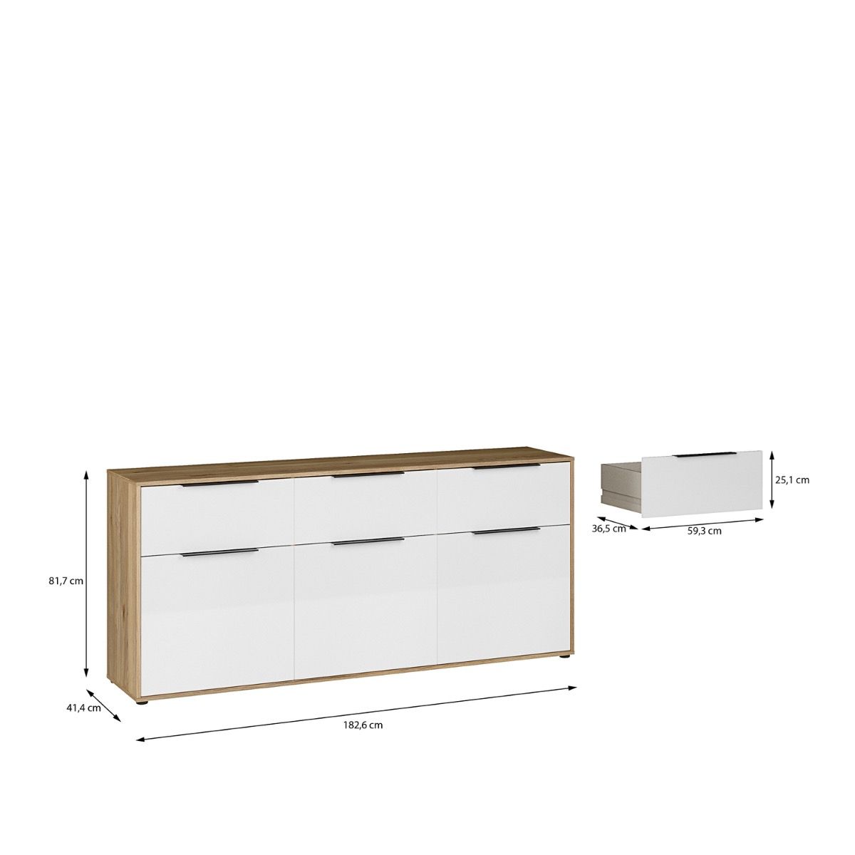 Orkney 3 Drawer Sideboard with 3 Doors