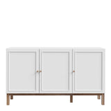 Wensley 3 Door 1 Drawer Sideboard in Light Grey and Brown