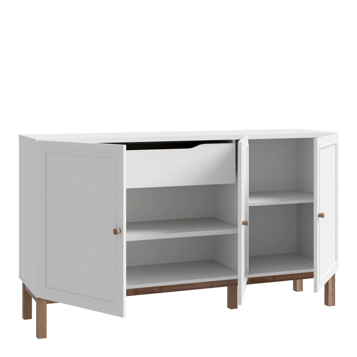 Wensley 3 Door 1 Drawer Sideboard in Light Grey and Brown