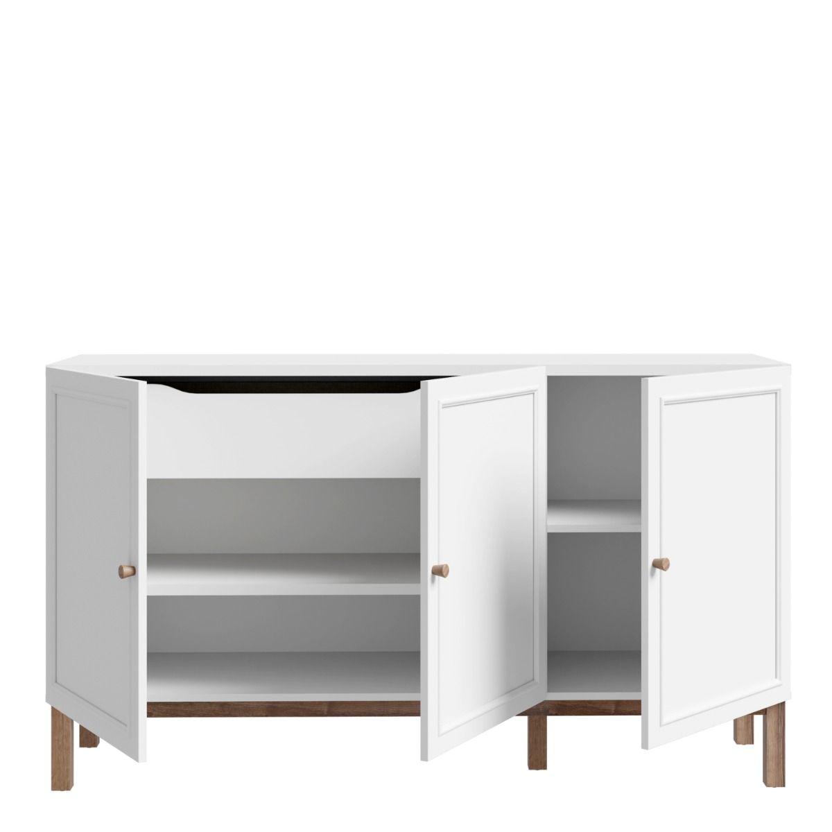 Wensley 3 Door 1 Drawer Sideboard in Light Grey and Brown