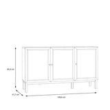 Wensley 3 Door 1 Drawer Sideboard in Light Grey and Brown