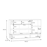 Wensley 3 Door 1 Drawer Sideboard in Light Grey and Brown