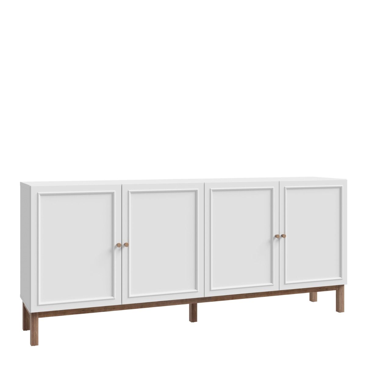Wensley 4 Door 1 Drawer Sideboard in Light Grey and Brown