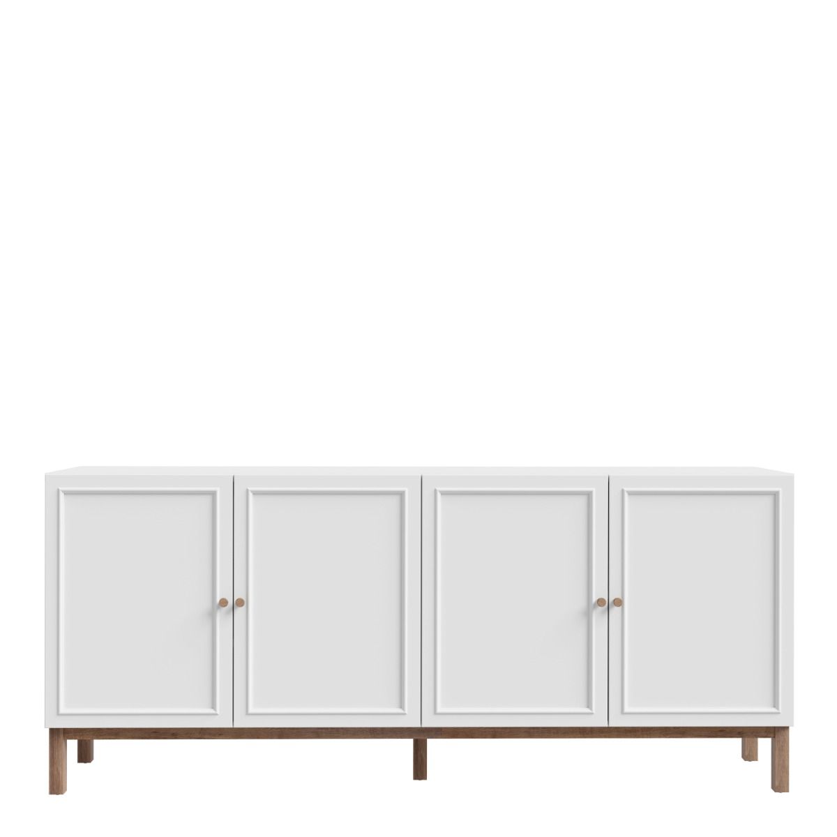 Wensley 4 Door 1 Drawer Sideboard in Light Grey and Brown