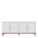 Wensley 4 Door 1 Drawer Sideboard in Light Grey and Brown