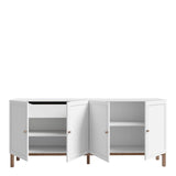 Wensley 4 Door 1 Drawer Sideboard in Light Grey and Brown