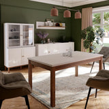 Wensley 4 Door 1 Drawer Sideboard in Light Grey and Brown