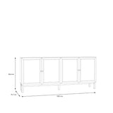 Wensley 4 Door 1 Drawer Sideboard in Light Grey and Brown