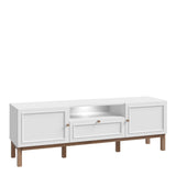 Wensley 2 Door 1 Drawer TV Unit in Light Grey and Brown inc LED Lighting