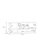 Wensley 2 Door 1 Drawer TV Unit in Light Grey and Brown inc LED Lighting