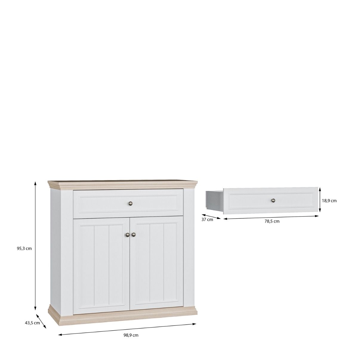 Pontypool 2 Door 1 Drawer Small Sideboard