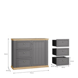 Pontypool 3 Drawer & 1 Door Sideboard