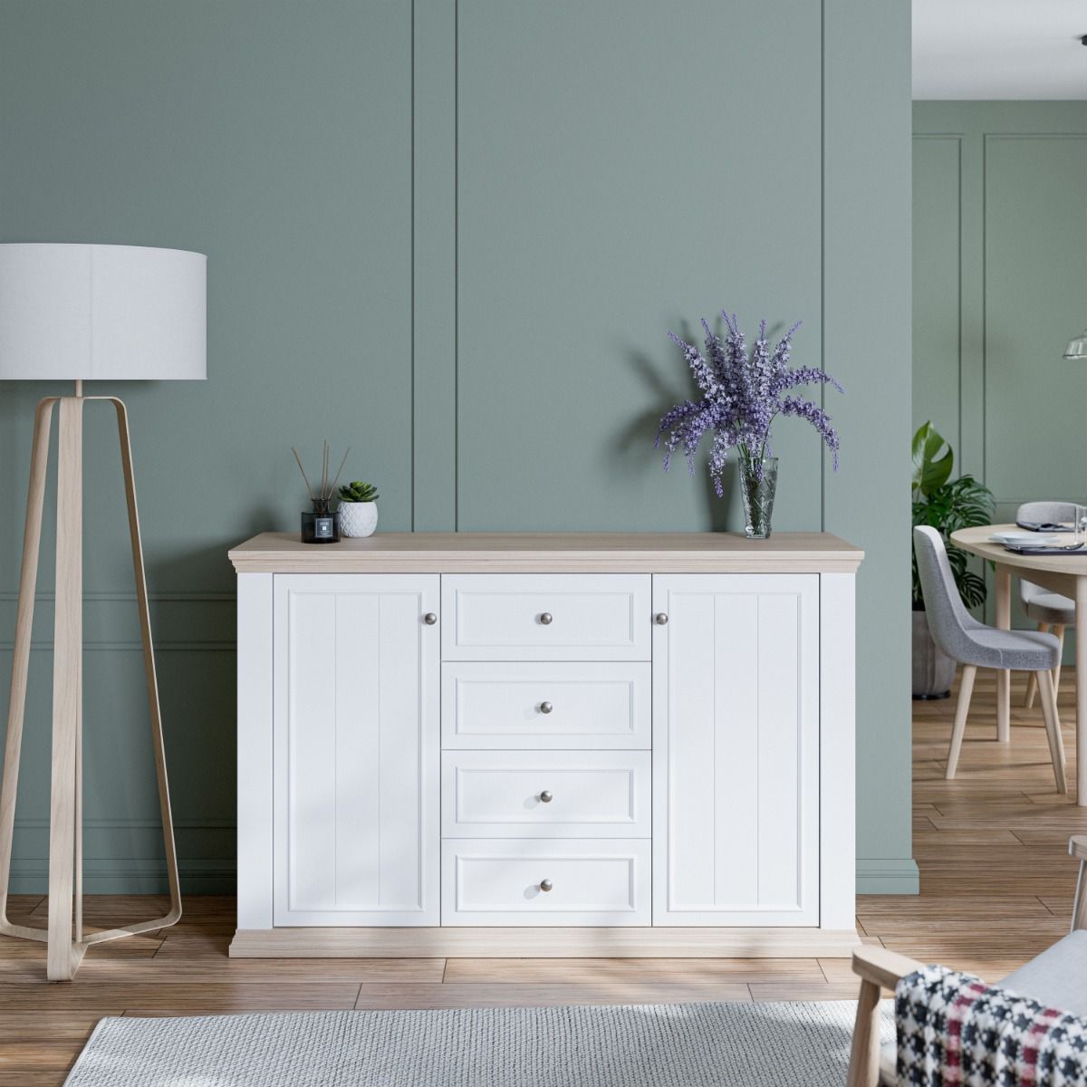 Pontypool 4 Drawer & 2 Door Sideboard