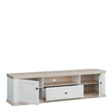 Pontypool Wide TV Unit with 2 Doors, Drawer & Open Shelf
