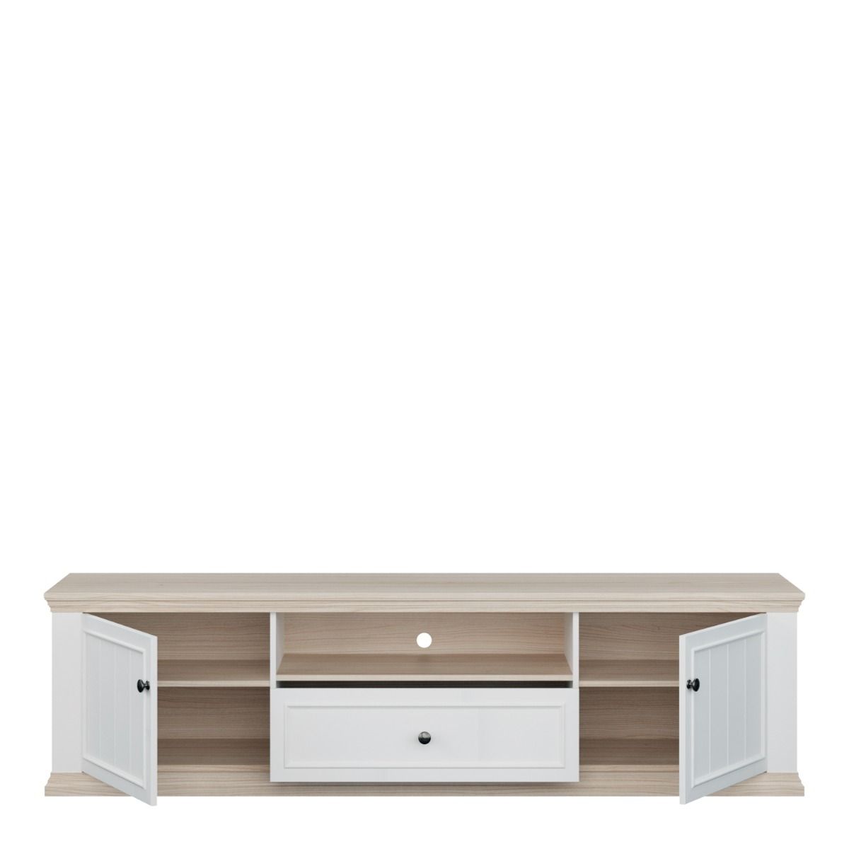 Pontypool Wide TV Unit with 2 Doors, Drawer & Open Shelf