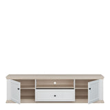 Pontypool Wide TV Unit with 2 Doors, Drawer & Open Shelf