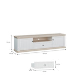 Pontypool Wide TV Unit with 2 Doors, Drawer & Open Shelf