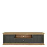 Pontypool Wide TV Unit with 2 Doors, Drawer & Open Shelf