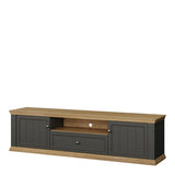 Pontypool Wide TV Unit with 2 Doors, Drawer & Open Shelf