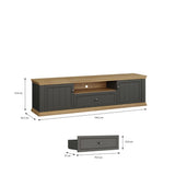 Pontypool Wide TV Unit with 2 Doors, Drawer & Open Shelf