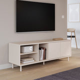 Playly TV Unit with Open Shelving and 2-Door Storage in Sand