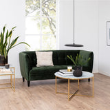 Alisma Round Coffee Table with White Crystal Clear Marble Glass Top & Gold Legs