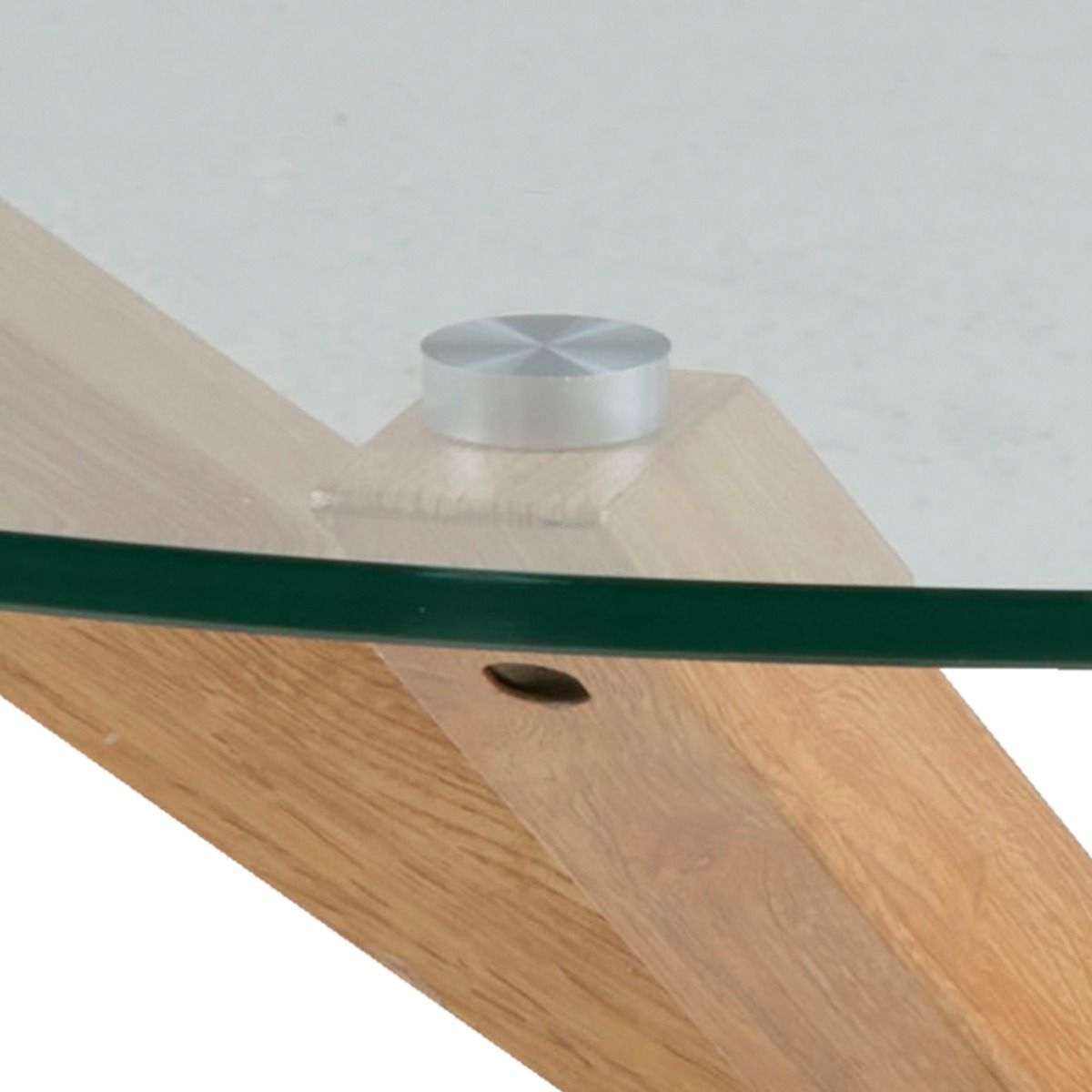 Heaven Round Coffee Table with Smoked Glass Top and Brown Legs