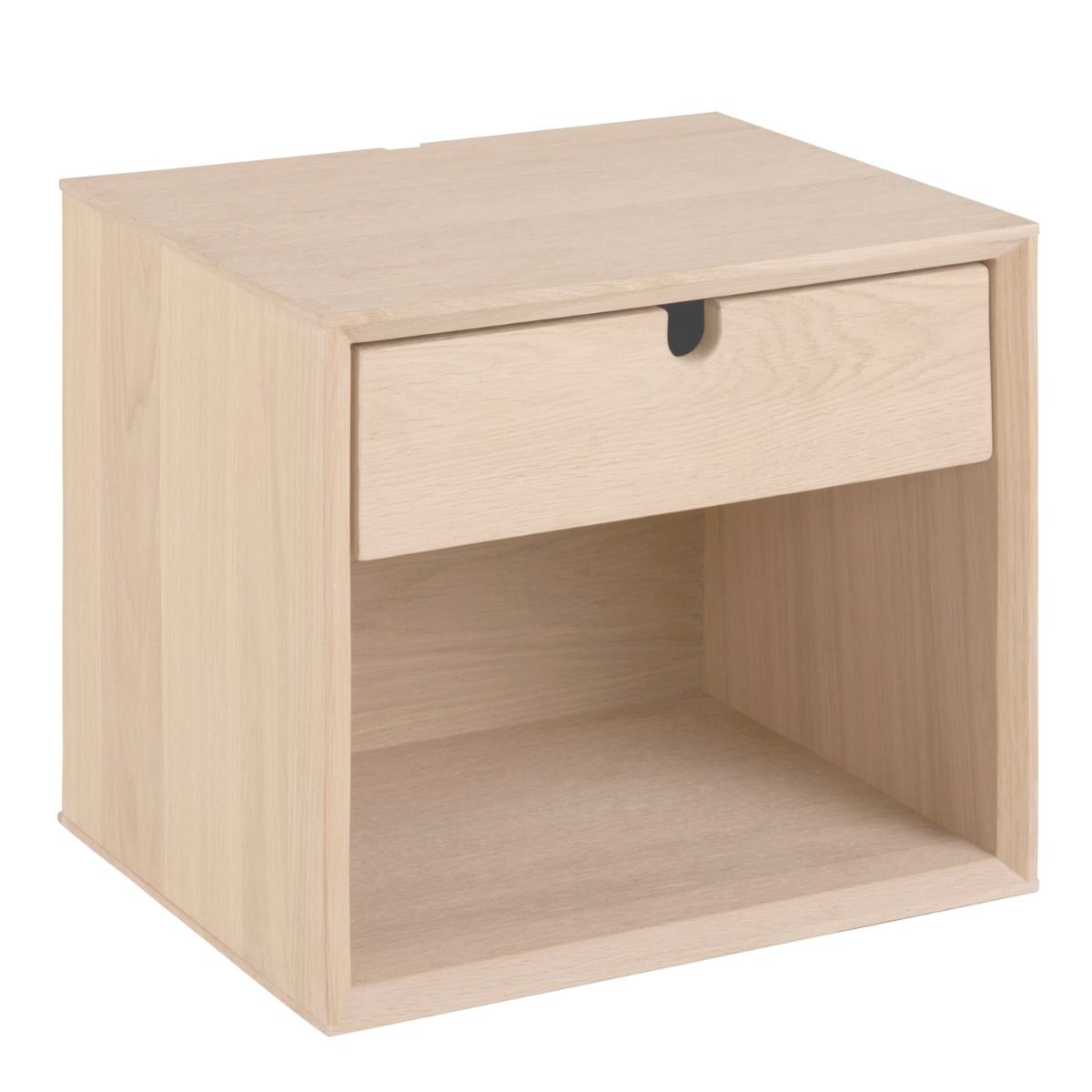 Century 1 Drawer Wall Mounted Bedside Table in Light Brown