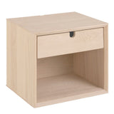 Century 1 Drawer Wall Mounted Bedside Table in Light Brown