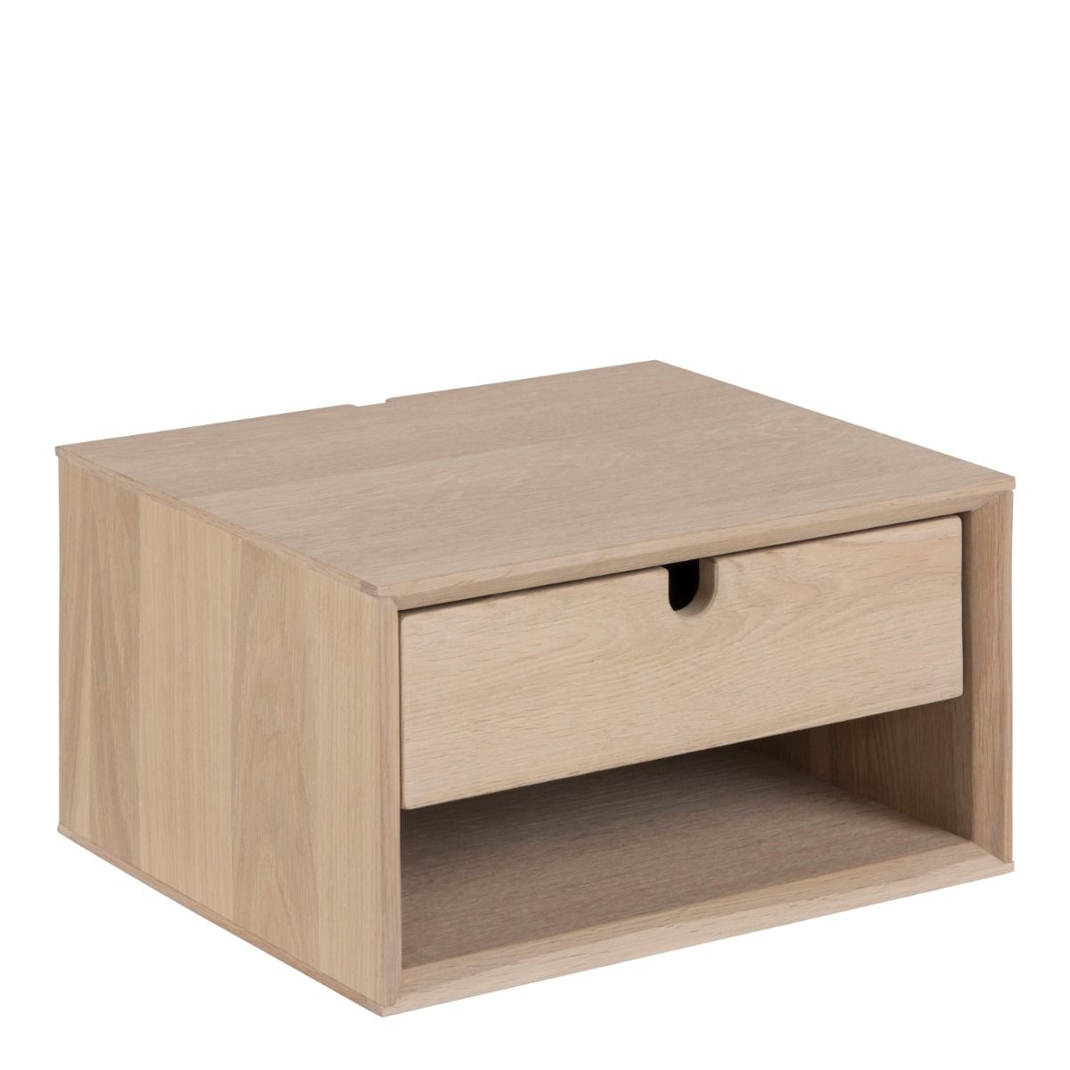 Century 1 Drawer Wall Mounted Bedside Table in Brown