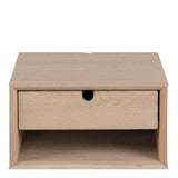 Century 1 Drawer Wall Mounted Bedside Table in Brown