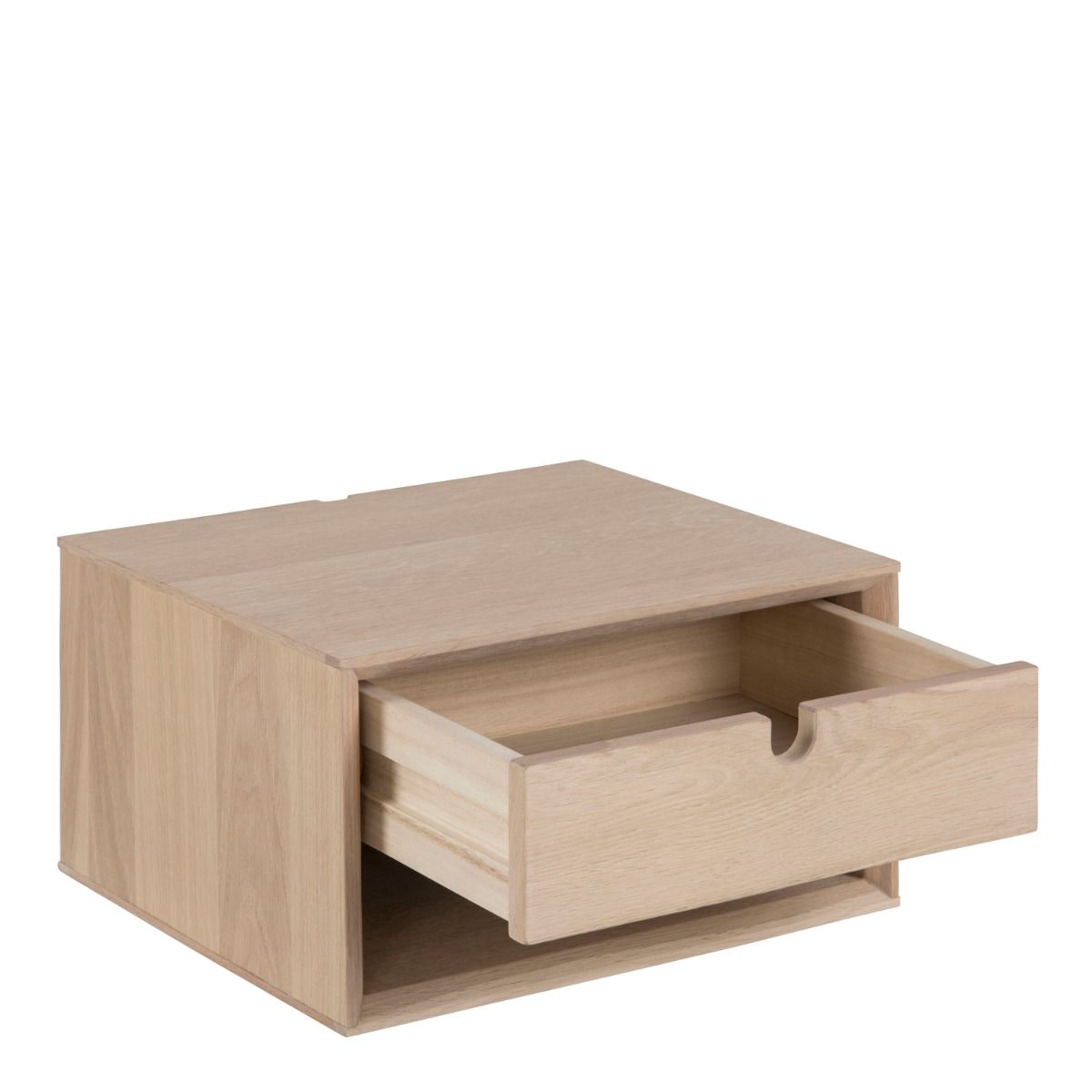 Century 1 Drawer Wall Mounted Bedside Table in Brown
