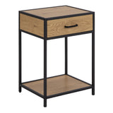 Seaford Bedside Table with 1 Drawer in Black & Brown