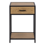 Seaford Bedside Table with 1 Drawer in Black & Brown