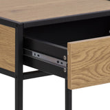 Seaford Bedside Table with 1 Drawer in Black & Brown