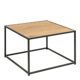 Seaford Black Metal Coffee Table with Brown Top