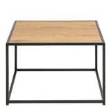 Seaford Black Metal Coffee Table with Brown Top