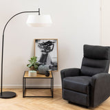 Seaford Black Metal Coffee Table with Brown Top
