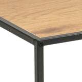 Seaford Black Metal Coffee Table with Brown Top