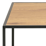 Seaford Black Metal Coffee Table with Brown Top