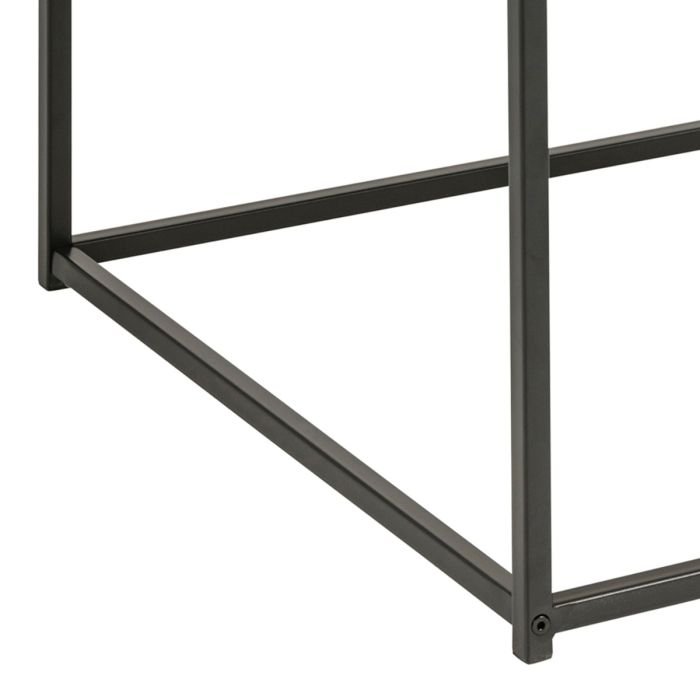 Seaford Black Metal Coffee Table with Brown Top
