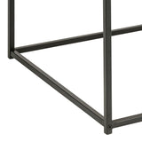 Seaford Black Metal Coffee Table with Brown Top