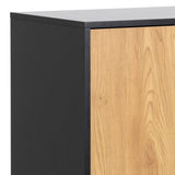 Seaford 3 Door 2 Drawer Sideboard in Black & Brown