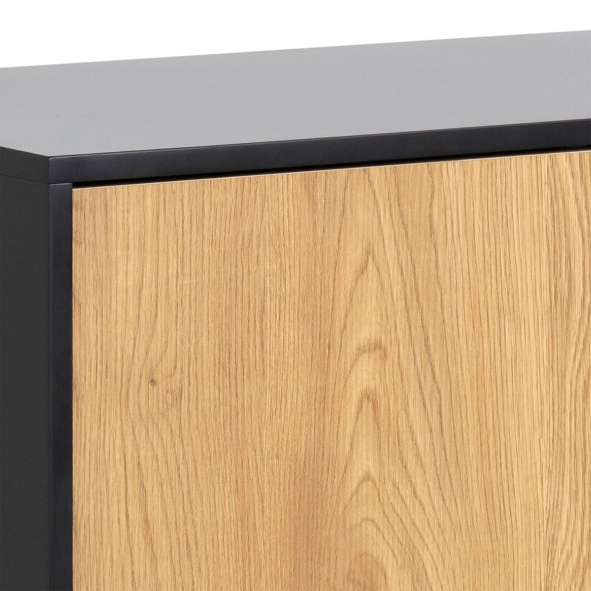 Seaford 1 Door 3 Drawer Small Sideboard in Black & Brown