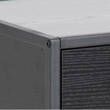 Seaford Bedside Table with 1 Drawer in Black & Brown