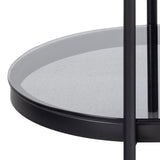 Bayonne Oval Coffee Table with Smoked Glass Top in Black